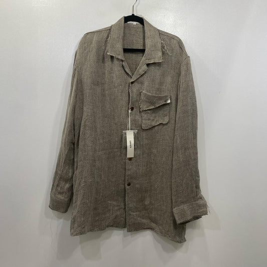 リネンオープンカラーシャツ 半袖シャツ MX-B12-300 グレー サイズ：L【姫路東店】