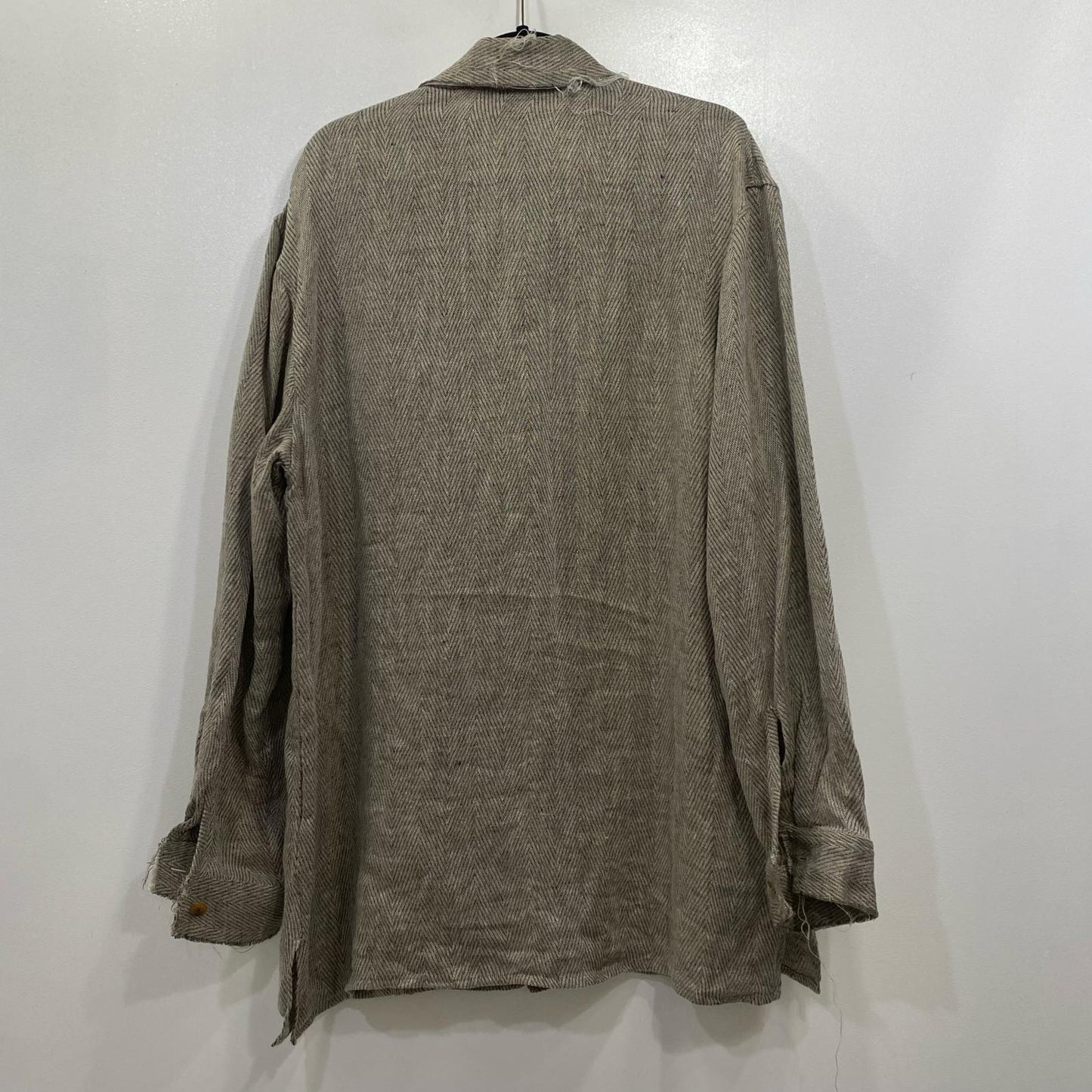 リネンオープンカラーシャツ 半袖シャツ MX-B12-300 グレー サイズ：L【姫路東店】