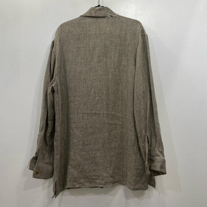 リネンオープンカラーシャツ 半袖シャツ MX-B12-300 グレー サイズ：L【姫路東店】