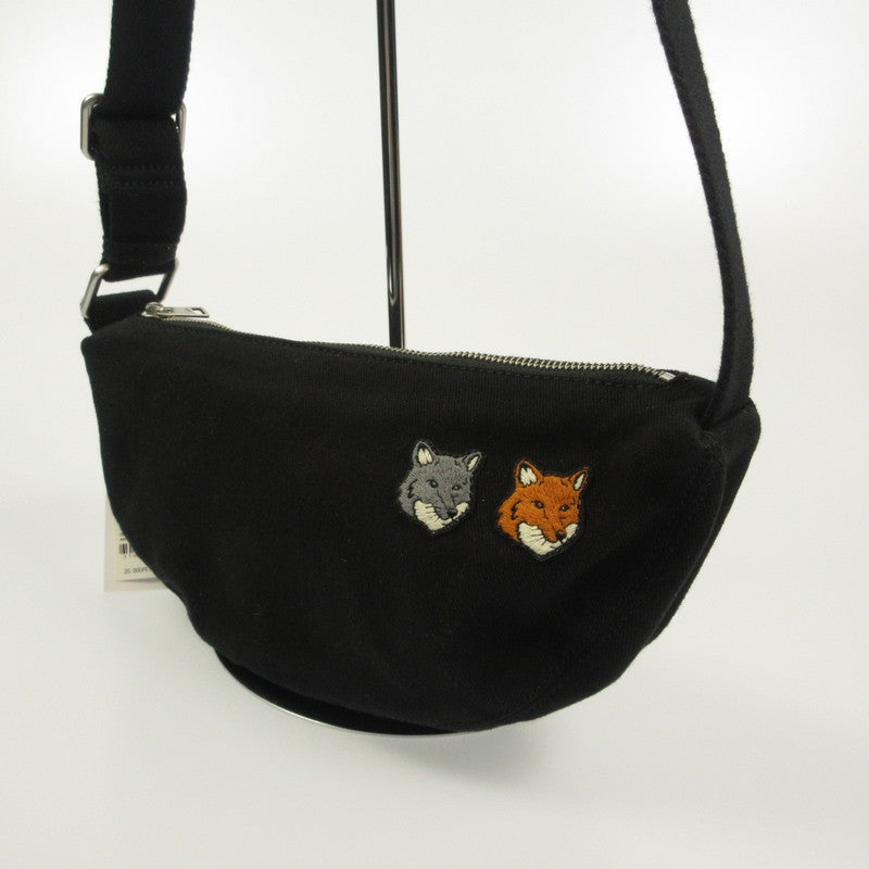 MAISON KITSUNE | メゾンキツネ DOUBLE FOX HEAD FADED BUMBAG ショルダーバッグ OM511CFWW0096 ブラック
