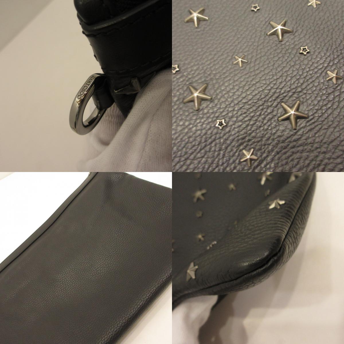 JIMMY CHOO | ジミーチュウ GRAINY CALF W DEREK GRY 152 CRYSTAL STARS クラッチバッグ J000046390001