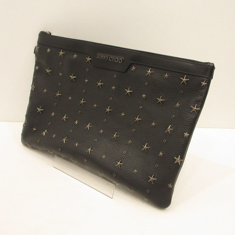 JIMMY CHOO | ジミーチュウ GRAINY CALF W DEREK GRY 152 CRYSTAL STARS クラッチバッグ J000046390001