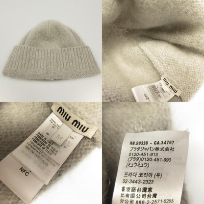 Miu Miu | ミュウ ミュウ ニットキャップ 5HC378 国内正規タグ グレー サイズ：M