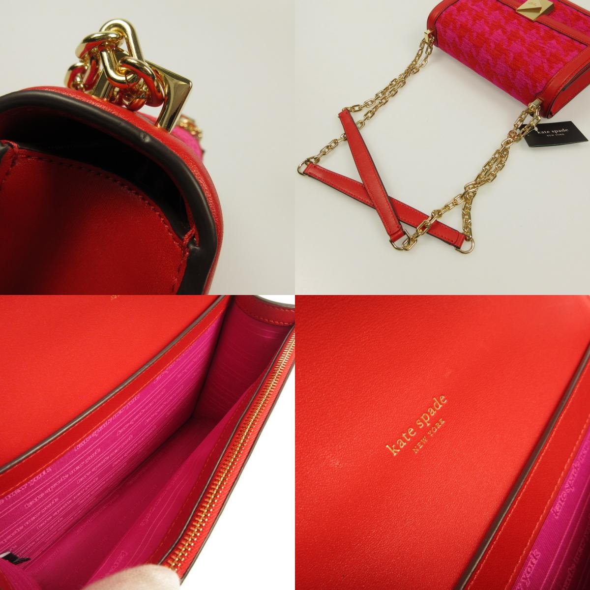 kate spade NEW YORK | ケイトスペードニューヨーク ﾃﾞｺ ﾊｳﾝﾄﾞﾄｩｰｽ ｼｪﾆｰﾙ ﾁｪｰﾝ ｼｮﾙﾀﾞｰ ﾊﾞｯｸﾞ ショルダーバッグ KJ701 レッド