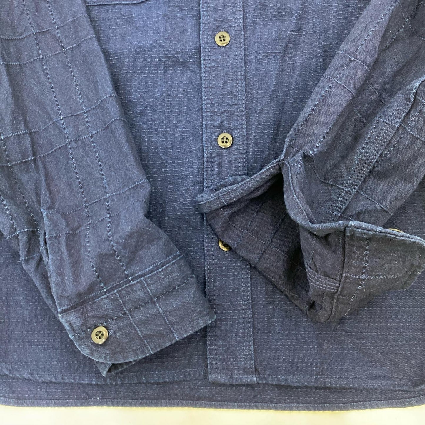 SAMURAI JEANS | サムライジーンズ 藍襟脱着切り替えシャツ 長袖シャツ SSS25-YRC ネイビー サイズ：L【姫路東店】