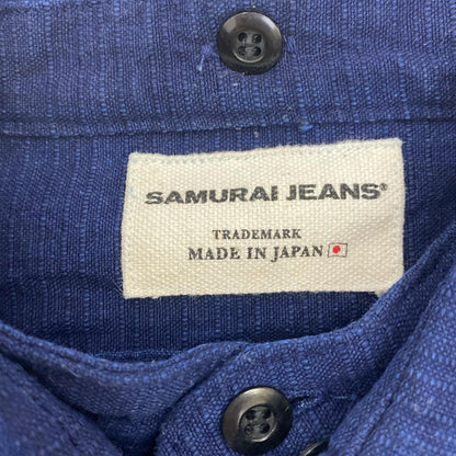 SAMURAI JEANS | サムライジーンズ 藍襟脱着切り替えシャツ 長袖シャツ SSS25-YRC ネイビー サイズ：L【姫路東店】
