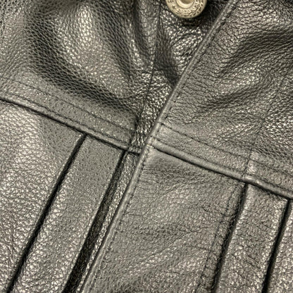 HOUSTON | ヒューストン COW LEATHER TRACK JACKET レザー 8215 ｻｲｽﾞ:42R ブラック