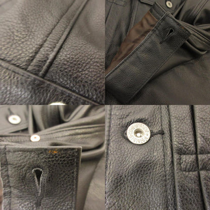 HOUSTON | ヒューストン COW LEATHER TRACK JACKET レザー 8215 ｻｲｽﾞ:42R ブラック
