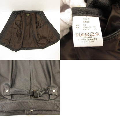 HOUSTON | ヒューストン COW LEATHER TRACK JACKET レザー 8215 ｻｲｽﾞ:42R ブラック