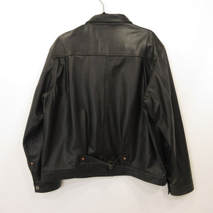 HOUSTON | ヒューストン COW LEATHER TRACK JACKET レザー 8215 ｻｲｽﾞ:42R ブラック
