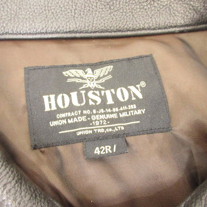 HOUSTON | ヒューストン COW LEATHER TRACK JACKET レザー 8215 ｻｲｽﾞ:42R ブラック