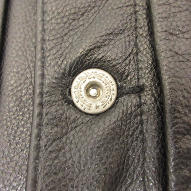 HOUSTON | ヒューストン COW LEATHER TRACK JACKET レザー 8215 ｻｲｽﾞ:42R ブラック