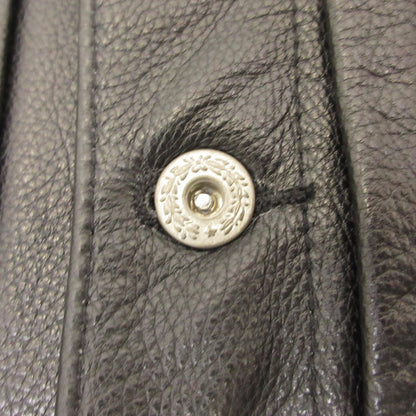 HOUSTON | ヒューストン COW LEATHER TRACK JACKET レザー 8215 ｻｲｽﾞ:42R ブラック
