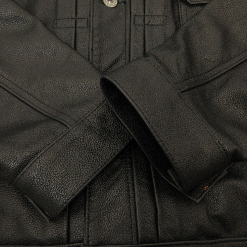 HOUSTON | ヒューストン COW LEATHER TRACK JACKET レザー 8215 ｻｲｽﾞ:42R ブラック