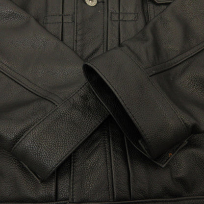 HOUSTON | ヒューストン COW LEATHER TRACK JACKET レザー 8215 ｻｲｽﾞ:42R ブラック