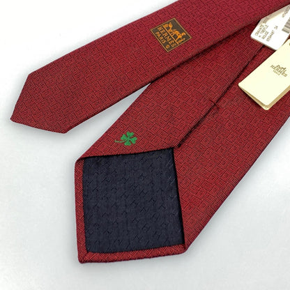 HERMES | エルメス CRAVATE SOIE LOURDE T H TREFLE ネクタイ H659448T ボルドー/バーガンディー【姫路東店】