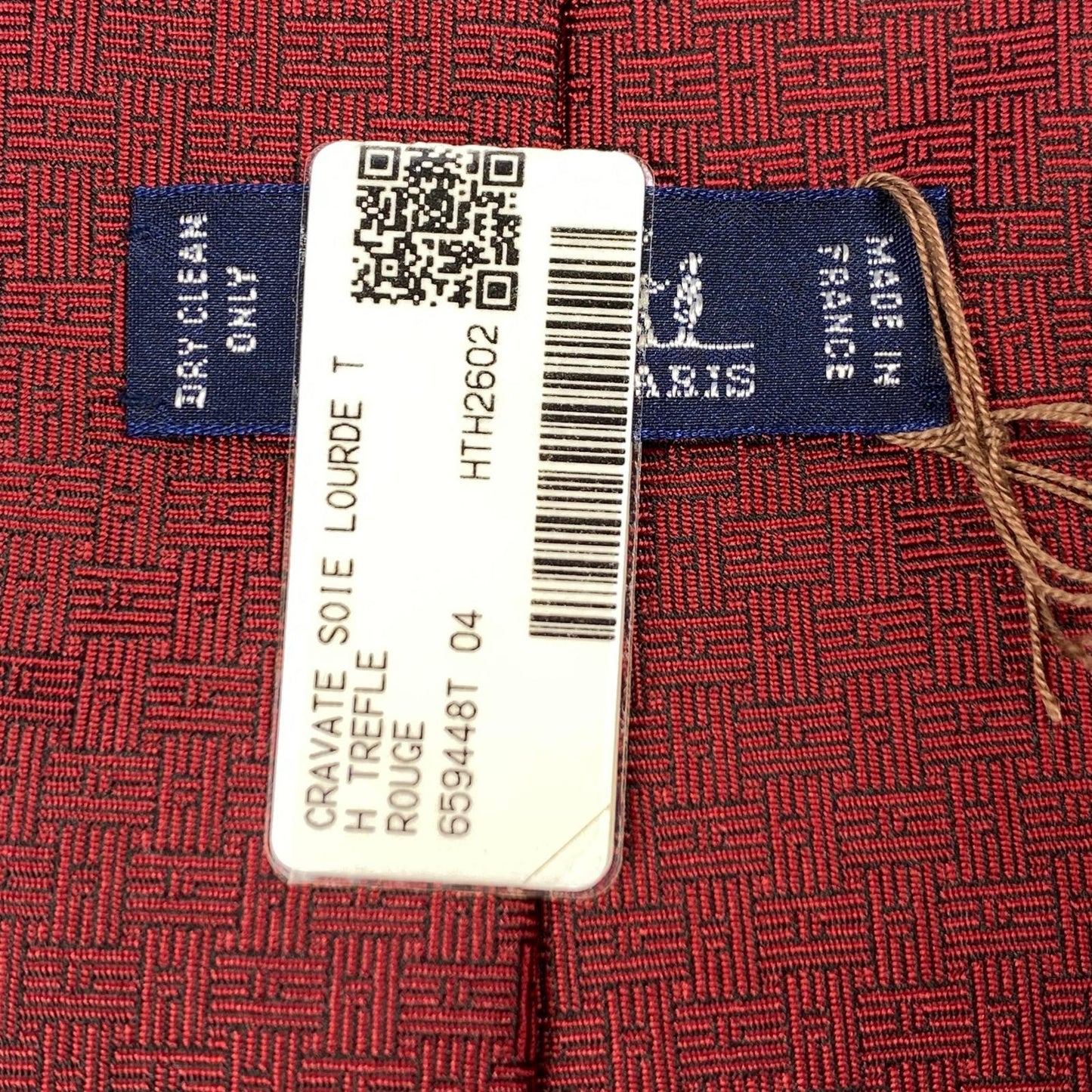 HERMES | エルメス CRAVATE SOIE LOURDE T H TREFLE ネクタイ H659448T ボルドー/バーガンディー【姫路東店】