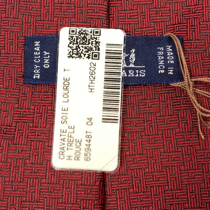 HERMES | エルメス CRAVATE SOIE LOURDE T H TREFLE ネクタイ H659448T ボルドー/バーガンディー【姫路東店】