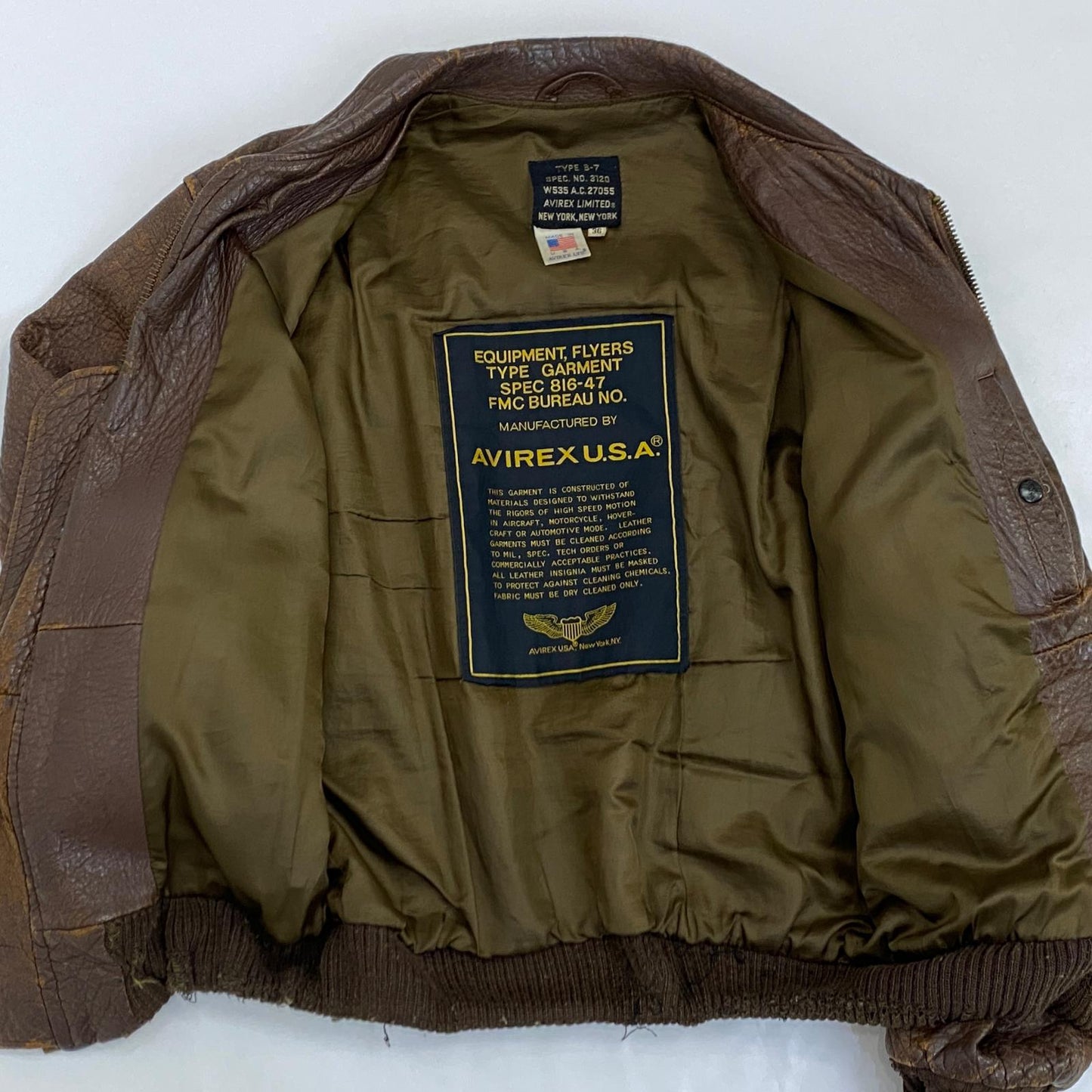 【中古】AVIREX | アヴィレックス B-7 レザー 3120 ブラウン サイズ：36【姫路東店】
