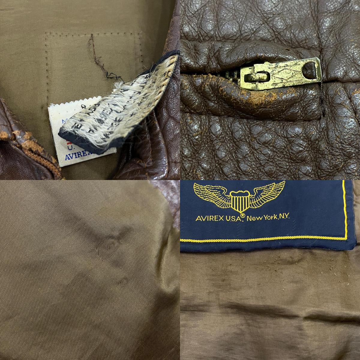 【中古】AVIREX | アヴィレックス B-7 レザー 3120 ブラウン サイズ：36【姫路東店】