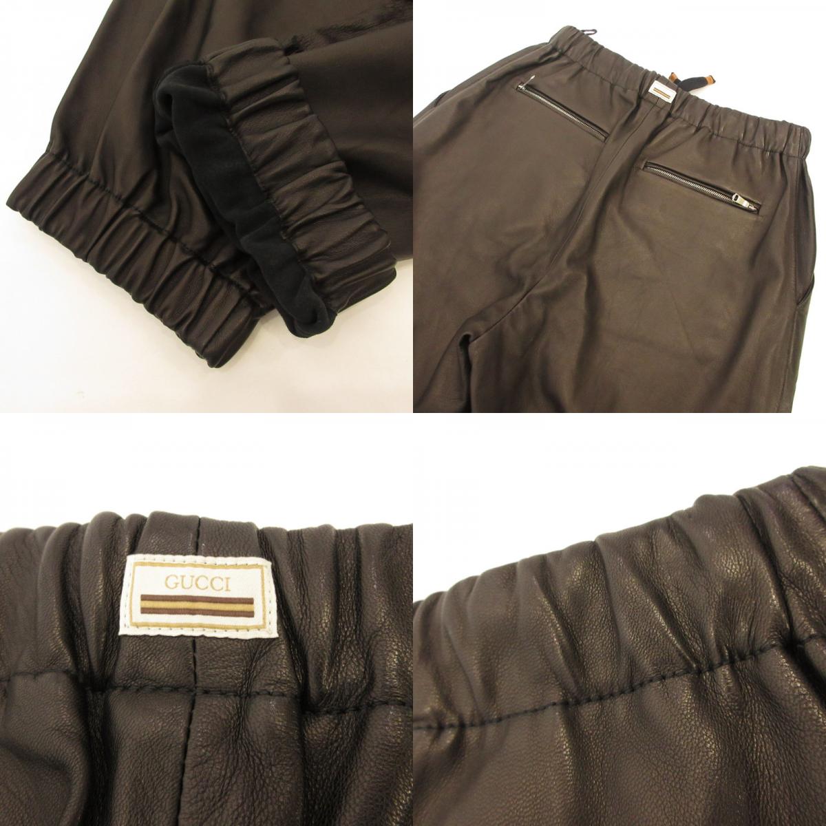 GUCCI | グッチ パンツ 738235 国内正規品　羊革 ブラック サイズ：46