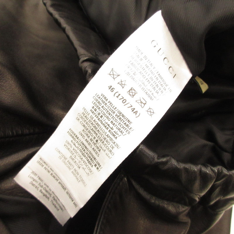 GUCCI | グッチ パンツ 738235 国内正規品　羊革 ブラック サイズ：46