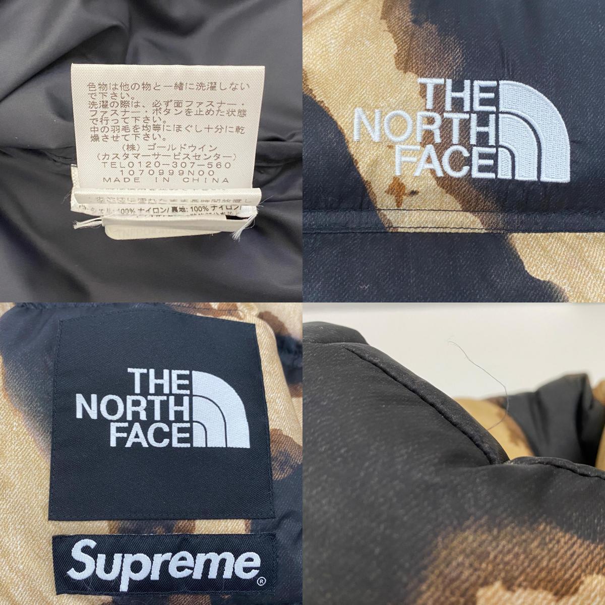 【中古】Supreme | シュプリーム Bleached Denim Print Nuptse Jacket ダウンジャケット ND52100I 2021A/W サイズ：M【姫路東店】