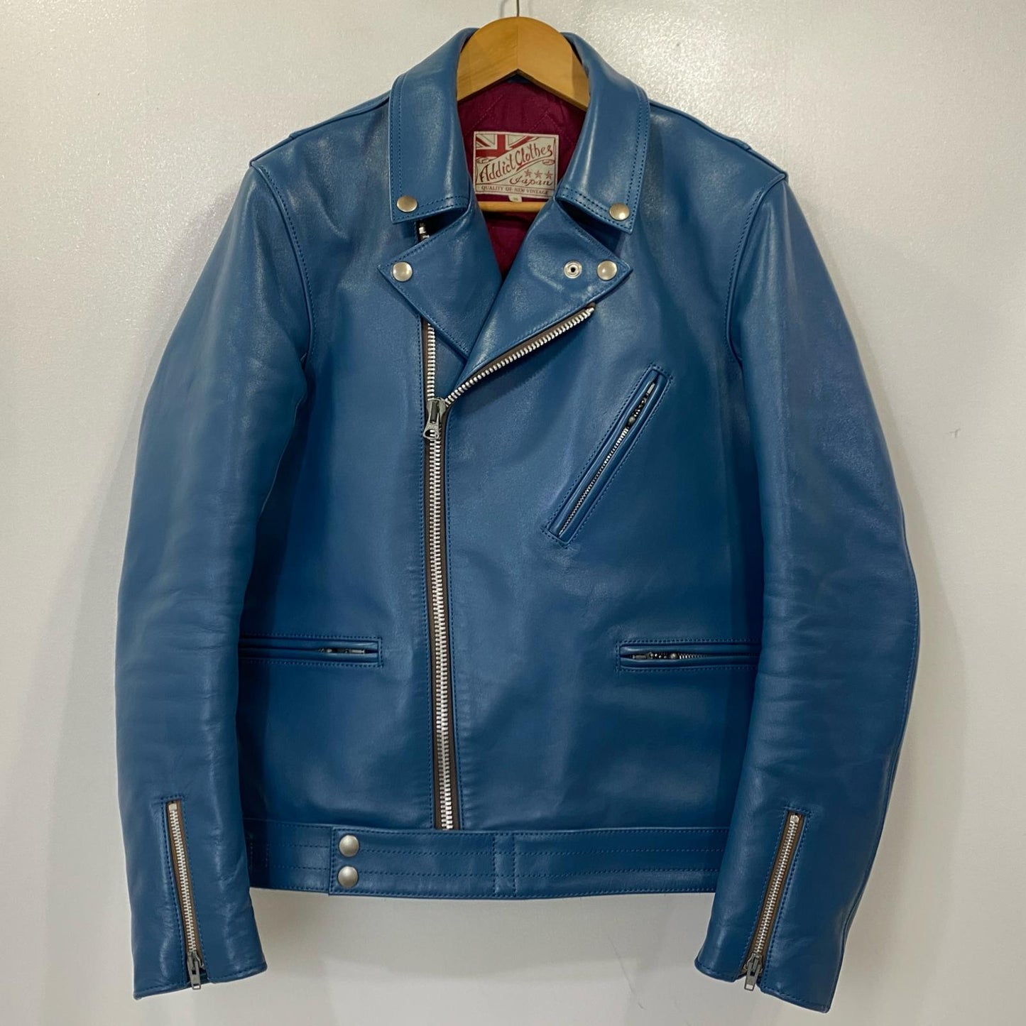 ADDICT CLOTHES | アディクトクローズ AD-03 BRITISH ASYMMETRY JACKET ライダースジャケット ブルー サイズ：38【姫路東店】