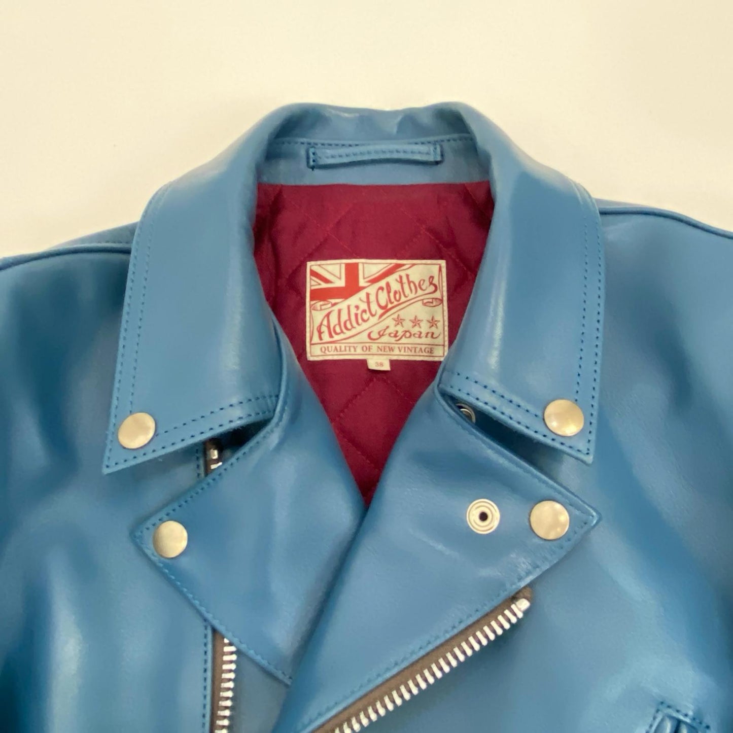 ADDICT CLOTHES | アディクトクローズ AD-03 BRITISH ASYMMETRY JACKET ライダースジャケット ブルー サイズ：38【姫路東店】