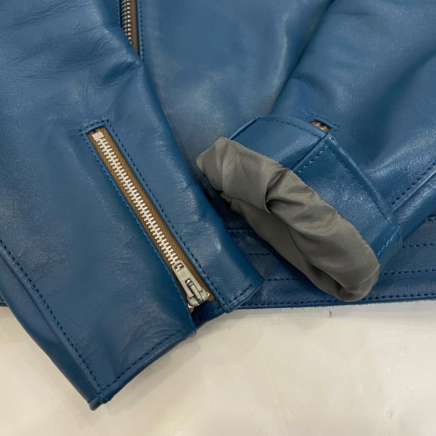 ADDICT CLOTHES | アディクトクローズ AD-03 BRITISH ASYMMETRY JACKET ライダースジャケット ブルー サイズ：38【姫路東店】