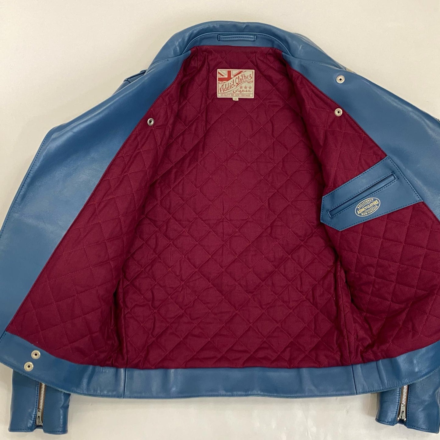 ADDICT CLOTHES | アディクトクローズ AD-03 BRITISH ASYMMETRY JACKET ライダースジャケット ブルー サイズ：38【姫路東店】