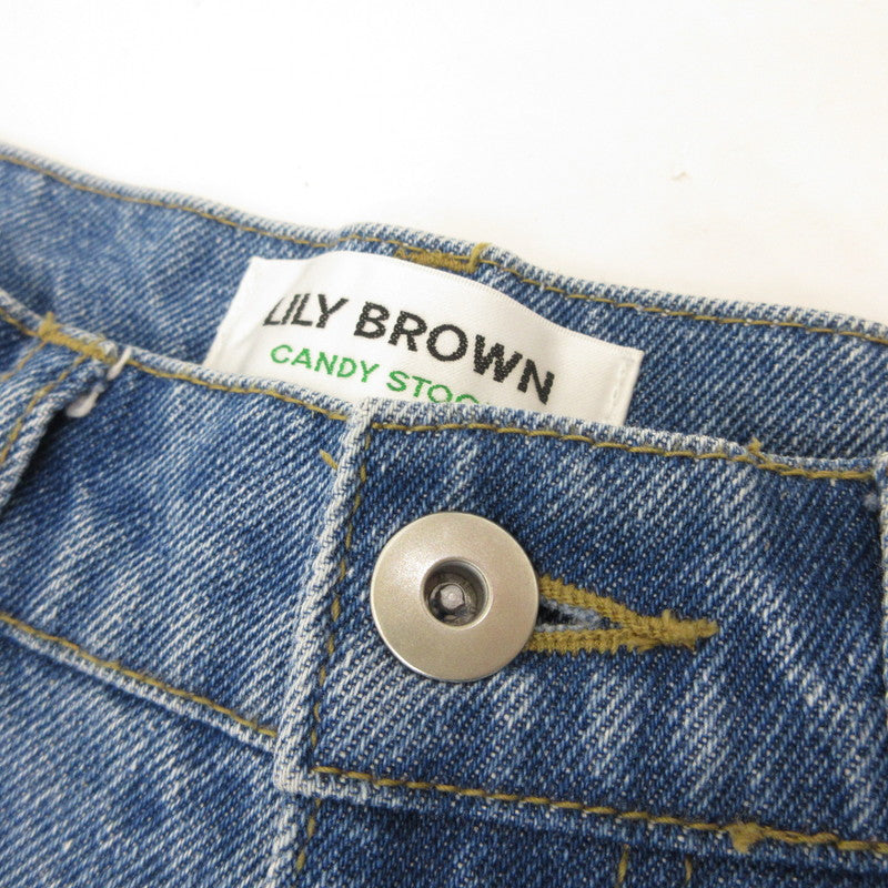 Lily Brown | リリーブラウン ハートビジューワイド デニムパンツ LWFP241810 ｻｲｽﾞ:00 ライトブルー