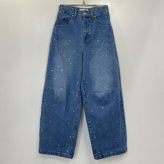 Lily Brown | リリーブラウン ハートビジューワイド デニムパンツ LWFP241810 2024S/S ｻｲｽﾞ:00 ライトブルー【姫路東店】