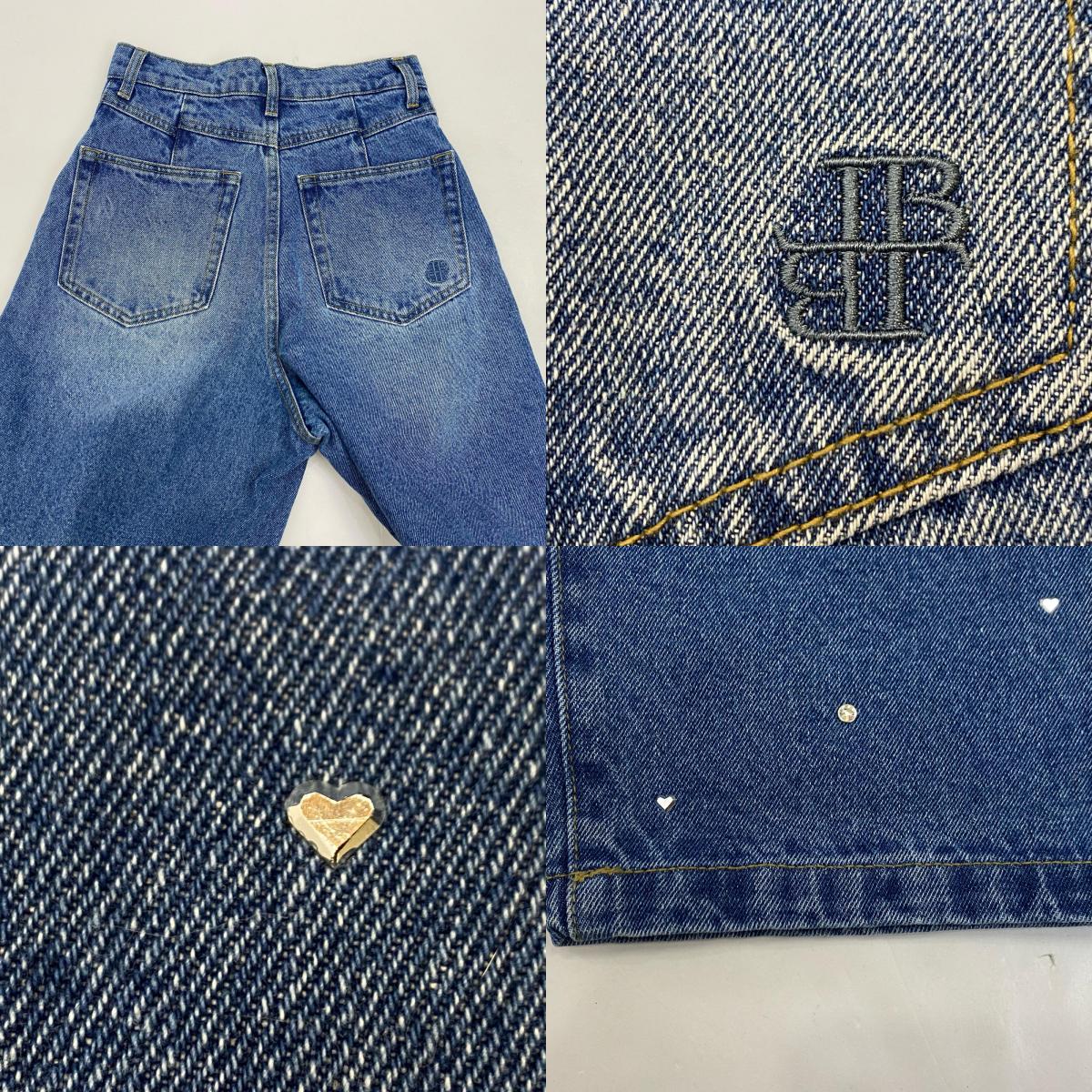 Lily Brown | リリーブラウン ハートビジューワイド デニムパンツ LWFP241810 2024S/S ｻｲｽﾞ:00 ライトブルー【姫路東店】
