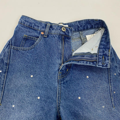 Lily Brown | リリーブラウン ハートビジューワイド デニムパンツ LWFP241810 2024S/S ｻｲｽﾞ:00 ライトブルー【姫路東店】
