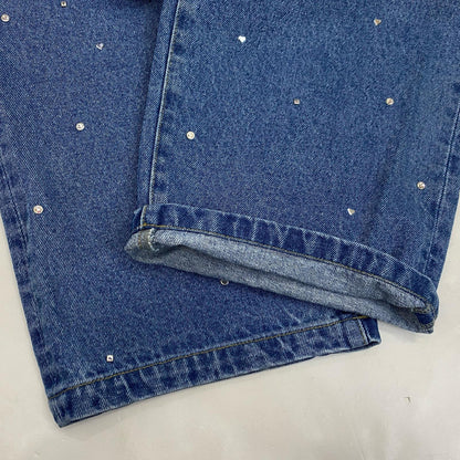 Lily Brown | リリーブラウン ハートビジューワイド デニムパンツ LWFP241810 2024S/S ｻｲｽﾞ:00 ライトブルー【姫路東店】