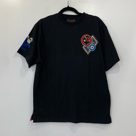 【中古】錦 | ニシキ 式波(惣流)アスカ・ラングレー×扇桜家紋 半袖Ｔシャツ 58231 ブラック サイズ：L【姫路東店】