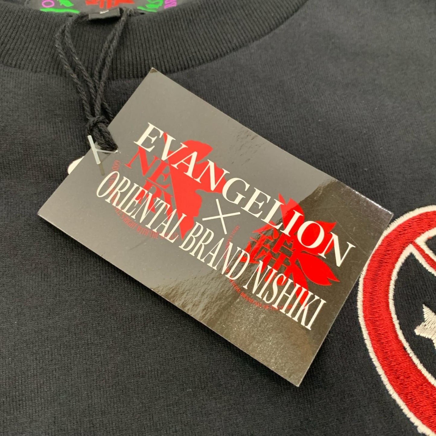【中古】錦 | ニシキ 式波(惣流)アスカ・ラングレー×扇桜家紋 半袖Ｔシャツ 58231 ブラック サイズ：L【姫路東店】