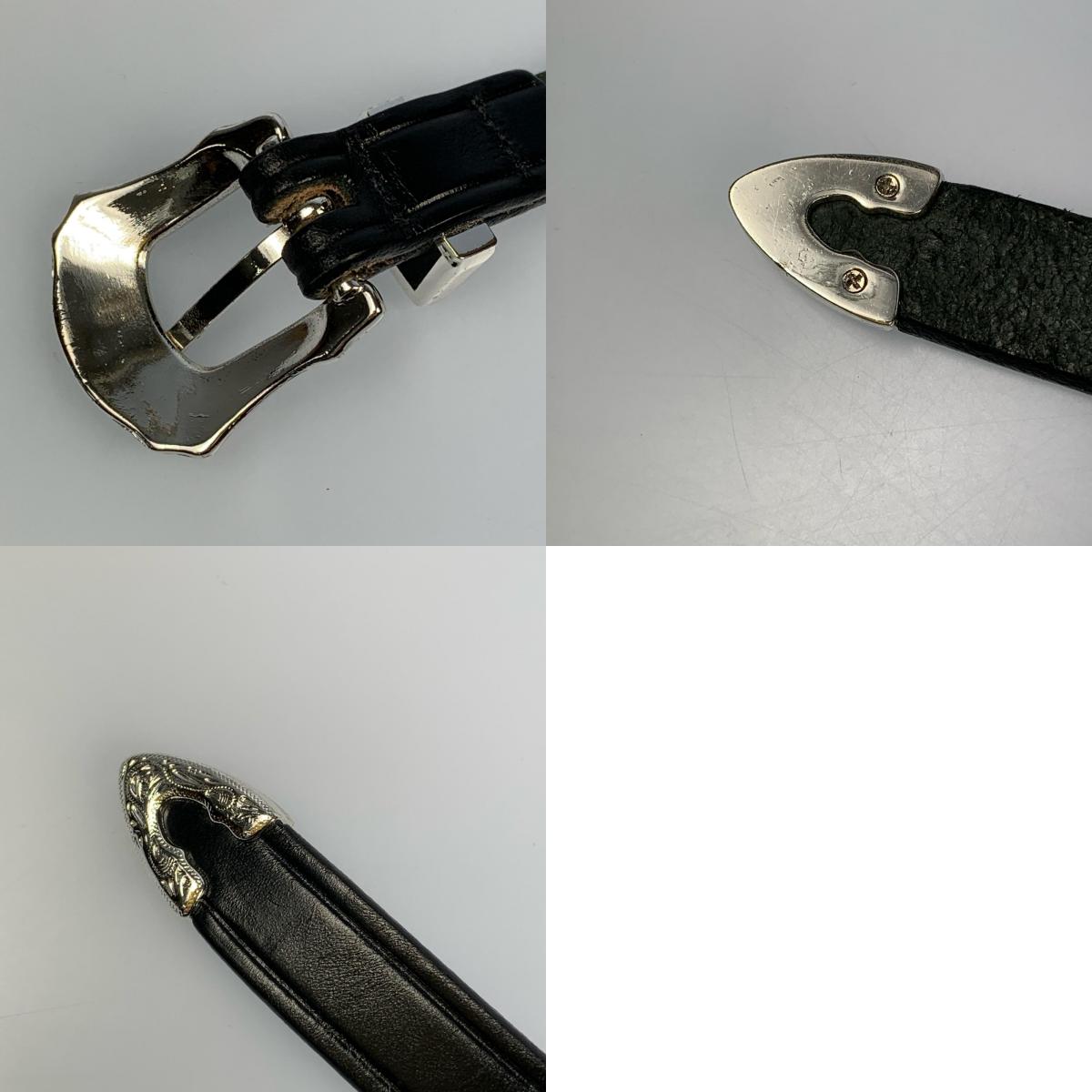 3-Piece Silver Buckle Set Belt ベルト 2244 ブラック サイズ：32【姫路東店】