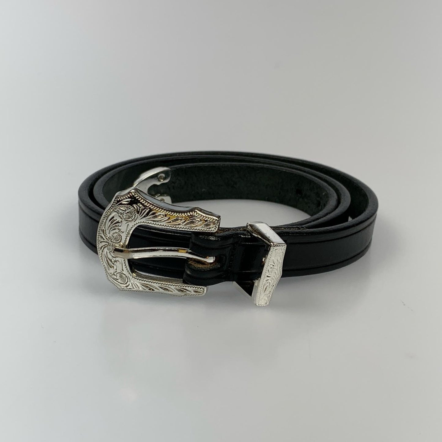 3-Piece Silver Buckle Set Belt ベルト 2244 ブラック サイズ：32【姫路東店】