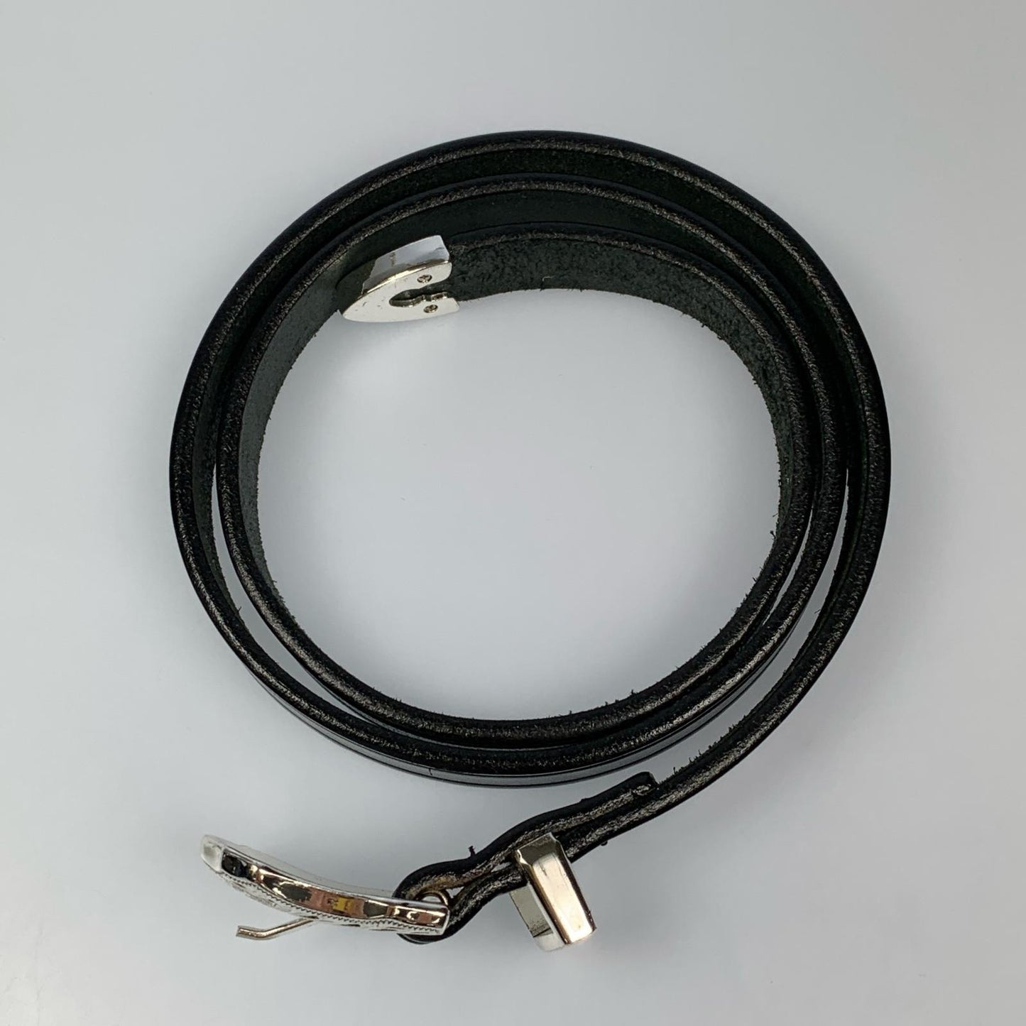 3-Piece Silver Buckle Set Belt ベルト 2244 ブラック サイズ：32【姫路東店】