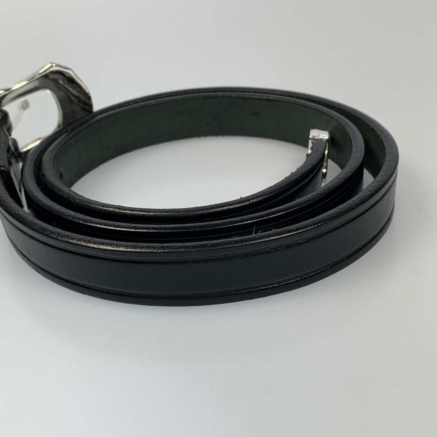 3-Piece Silver Buckle Set Belt ベルト 2244 ブラック サイズ：32【姫路東店】
