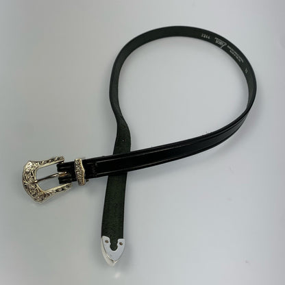 3-Piece Silver Buckle Set Belt ベルト 2244 ブラック サイズ：32【姫路東店】