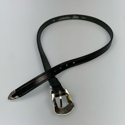 3-Piece Silver Buckle Set Belt ベルト 2244 ブラック サイズ：32【姫路東店】