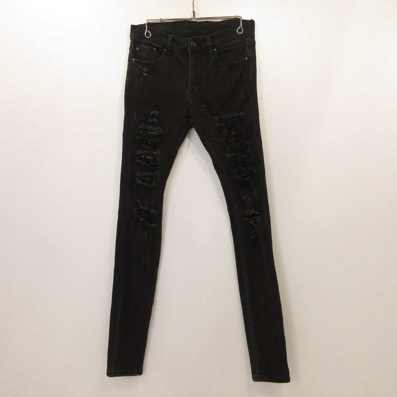 【中古】mnml | ミニマル X165 PAISLEY STRETCH DENIM デニムパンツ ブラック【姫路東店】