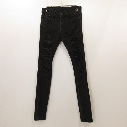 【中古】mnml | ミニマル X165 PAISLEY STRETCH DENIM デニムパンツ ブラック【姫路東店】