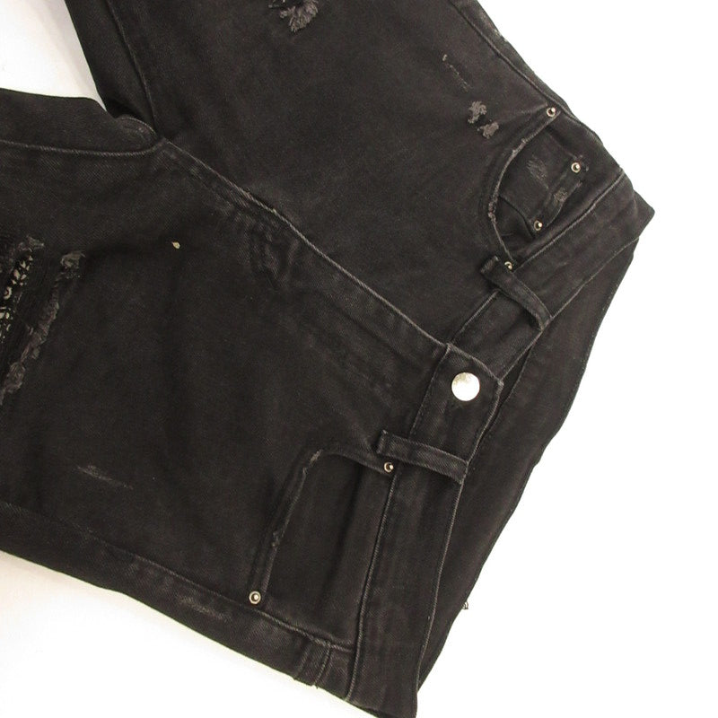 【中古】mnml | ミニマル X165 PAISLEY STRETCH DENIM デニムパンツ ブラック【姫路東店】