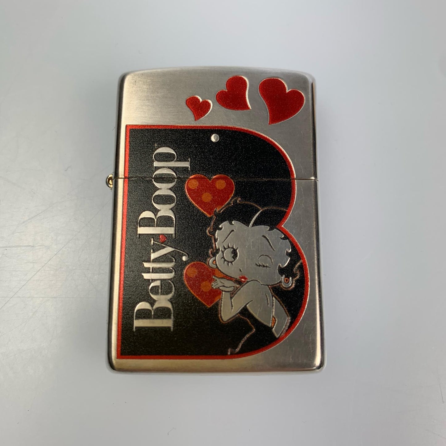 【中古】ZIPPO | ジッポ BETTY BOOP 90th LOVE 「B」 ライター 年式:2021年製 シルバー【姫路東店】
