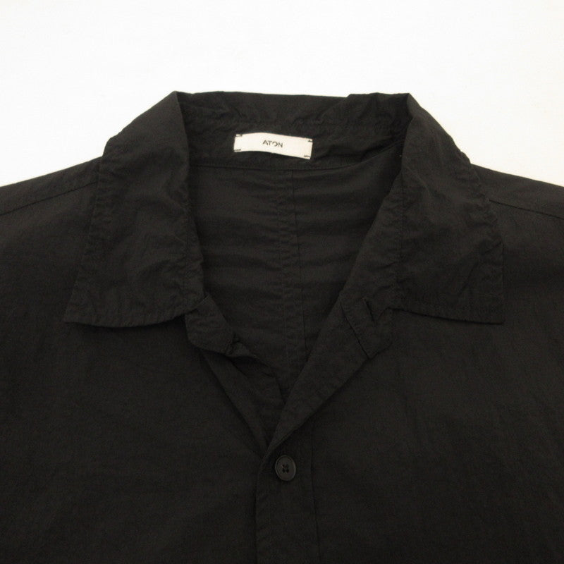ATON | エイトン hand dyed nylon shirts jacket 長袖シャツ 7110334 ブラック サイズ：4【姫路東店】