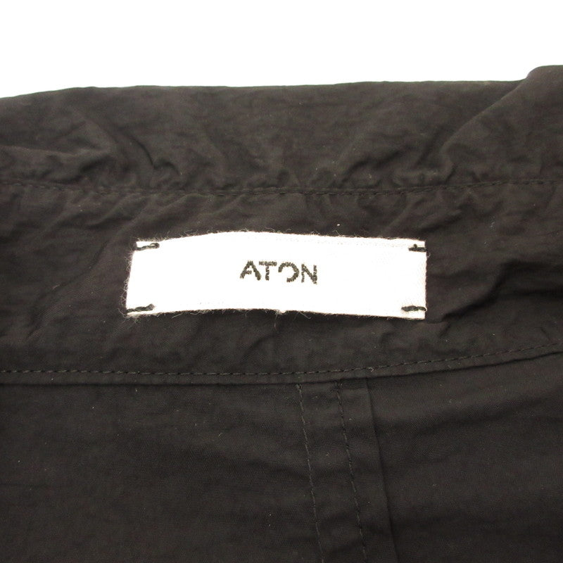 ATON | エイトン hand dyed nylon shirts jacket 長袖シャツ 7110334 ブラック サイズ：4【姫路東店】